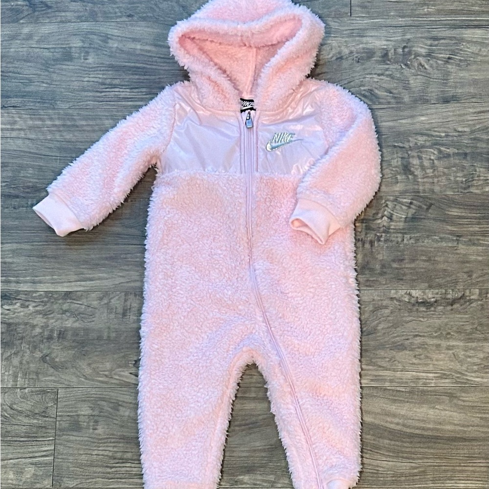 Nike Soft Pink Hooded Baby Footie